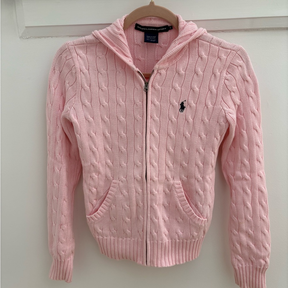 Ralph Lauren Pink Cable Knit Cardigan